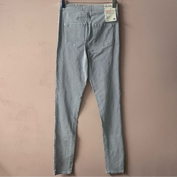 PacSun BullHead Uber High Rise Skinniest Blue & Cream Striped Jeans Sz 7 EUC - Picture 3 of 15